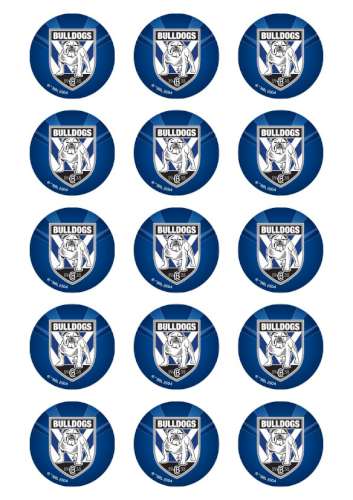 Bulldogs NRL Edible Icing Cupcake Images - Click Image to Close